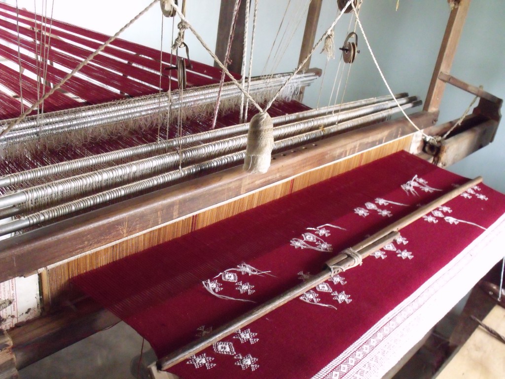 A shawl being woven on Magan Govind's loom